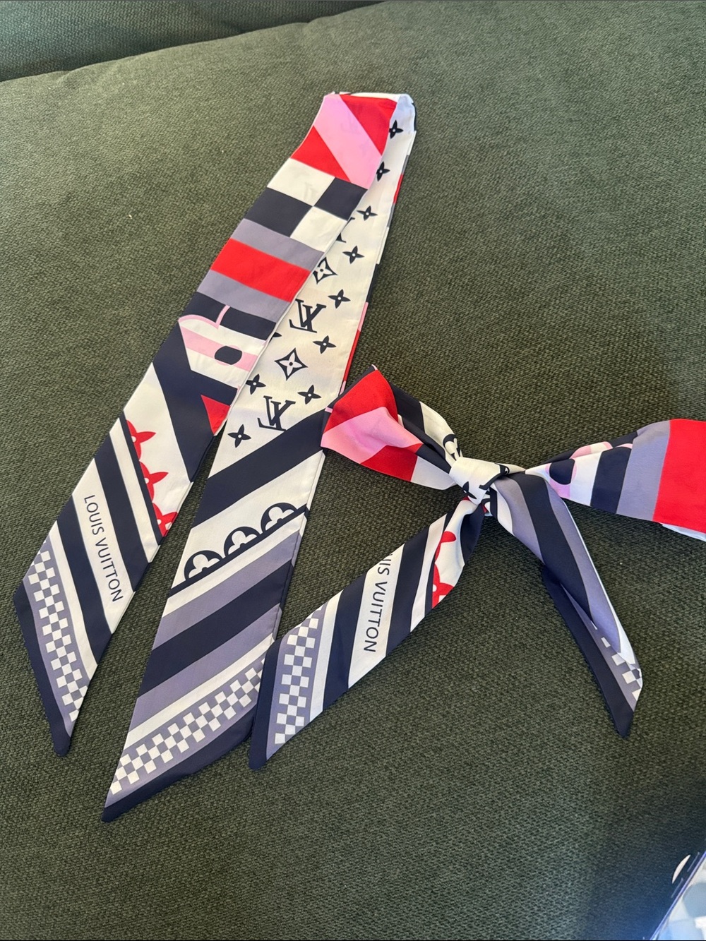 Multicolor Hair Twilly - Red, Pink, Navy, White
Price for 2